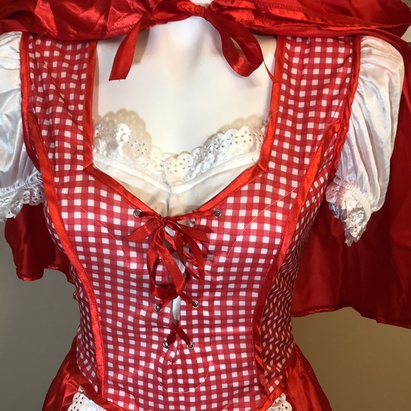 Costume RED RIDING HOOD Sexy Dress With Cape Adult Size Medium 6-8 - Picture 12 of 16